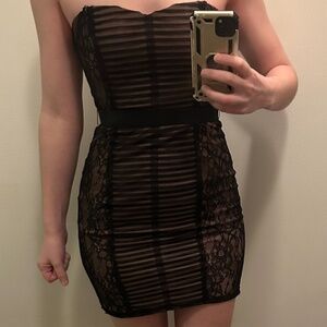 BCBG MaxAzria Short Strapless Black Dress